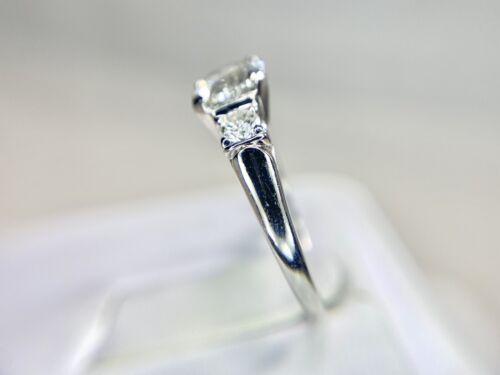 Art Deco Platinum Round Old European Natural Diamond Engagement Ring 