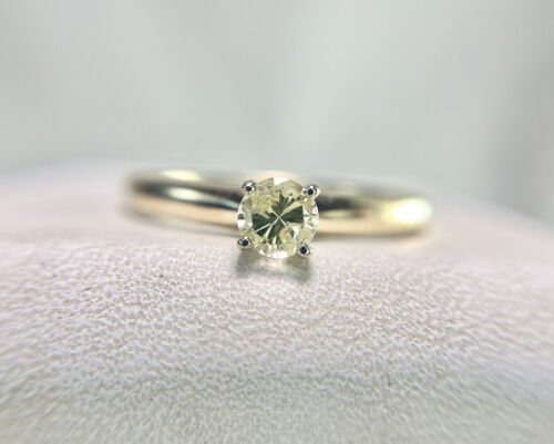 14k Yellow Gold Keepsake Natural Round Diamond Solitaire Engagement Ring 1/4 ct