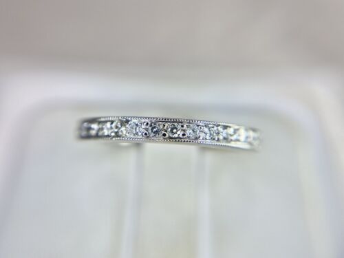 14k White Gold Natural Round Brilliant Diamond Wedding Band Stack Ring 1/4 TCW 