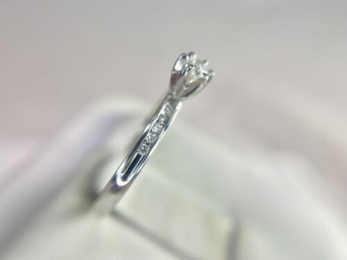 10k White Gold Natural Round Brilliant Diamond Classic Engagement Ring 1/5 TCW