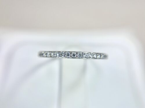 14k White Gold Natural Round Brilliant Diamond Wedding Band Stack Ring 1/4 TCW 