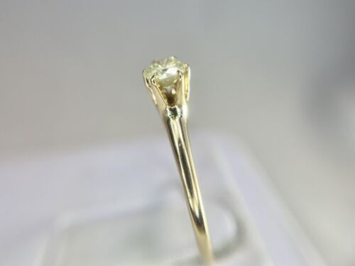 Vintage 14k Yellow Gold Round Natural Diamond Small Solitaire Engagement Ring