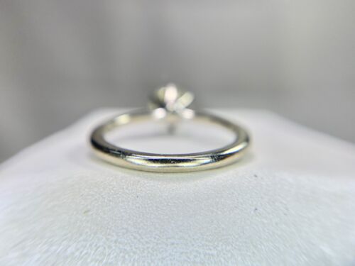 Vintage 14k White Gold Natural Round Diamond Solitaire Certified Engagement Ring