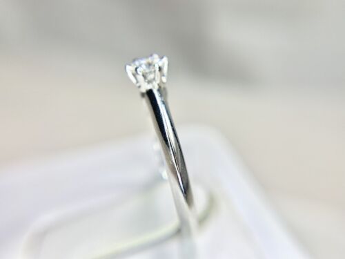 Platinum Tiffany & Company Round Diamond Solitaire Small Engagement Ring