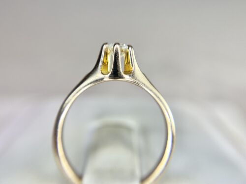 Vintage 10k Yellow Gold Designer Natural Round Diamond Buttercup Engagement Ring