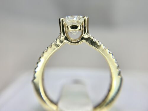 14k Yellow Gold Designer Round Natural Diamond Certified Engagement Ring