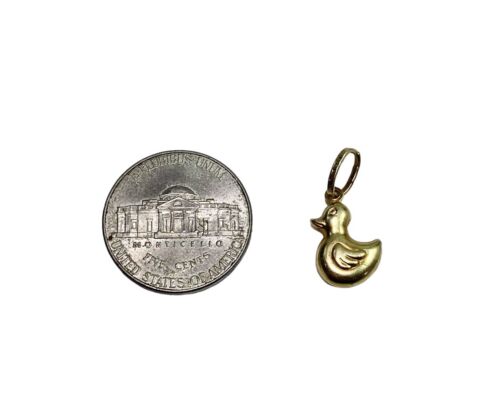 Vintage 14k Yellow Gold Small Rubber Duck Charm Pendant