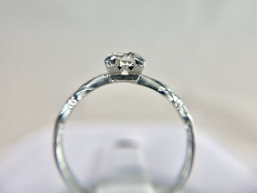 Vintage Art Deco Platinum Natural Round Old Mine Diamond Engagement Ring