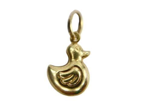 Vintage 14k Yellow Gold Small Rubber Duck Charm Pendant