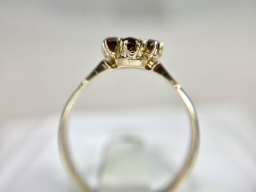 Victorian Era 10k Rose Gold Natural Marquise Diamond Red Garnet Engagement Ring