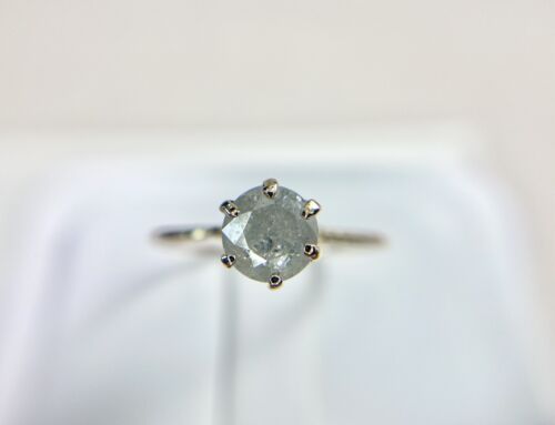 Vintage Art Deco 10k Rose Gold Round Rustic Diamond Solitaire Engagement Ring