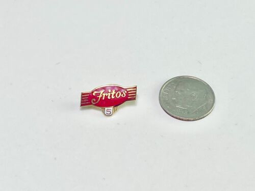 Vintage 10k Yellow Gold Authentic Fritos Red Enamel Small Pin