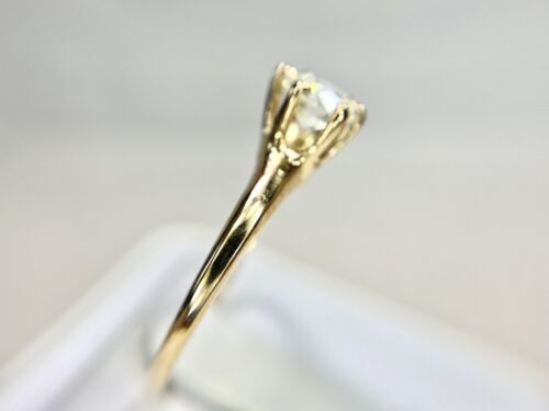 Victorian 10k Yellow Gold Old European Natural Diamond Solitaire Engagement Ring