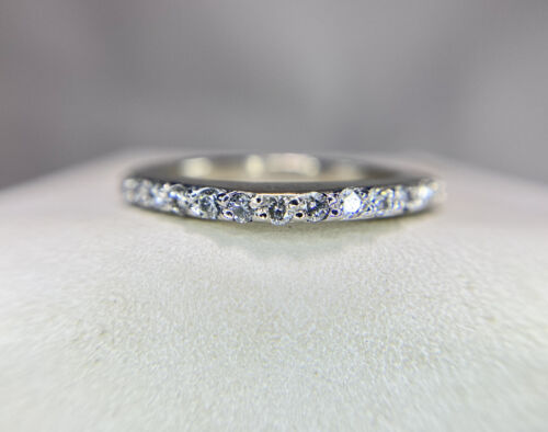 14k White Gold Natural Round Brilliant Diamond Wedding Band Ring 1/4 ct