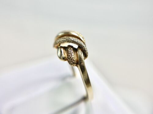 Vintage Estate 10k Yellow Gold Designer Signed Crossover Bypass Ring