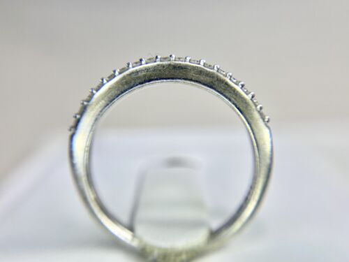 14k White Gold Natural Round Brilliant Diamond Wedding Band Stack Ring 1/4 TCW 