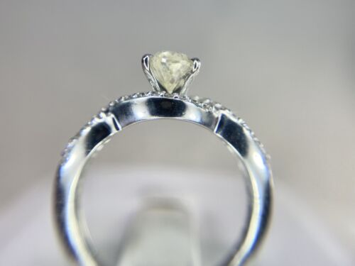 Estate Platinum Oval Shape Round Brilliant Natural Diamond Engagement Ring 1.50 