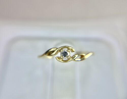 10k Yellow Gold Round Brilliant Natural Diamond Small By-Pass Engagement Ring