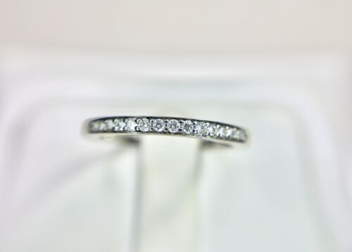 Vintage 10k White Gold Natural Round Diamond Wedding Band Ring