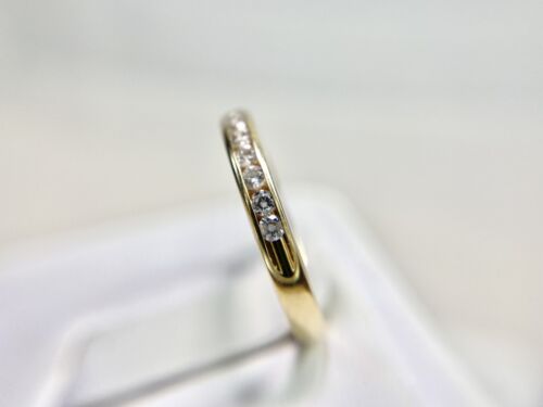 10k Yellow Gold Natural Round Brilliant Diamond Channel Set Wedding Band Ring