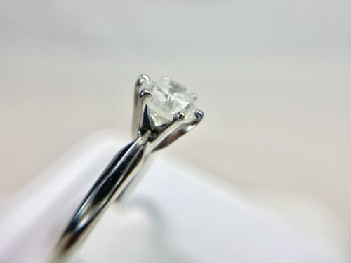 Vintage Platinum Round Natural Rustic Big Diamond Solitaire Engagement Ring