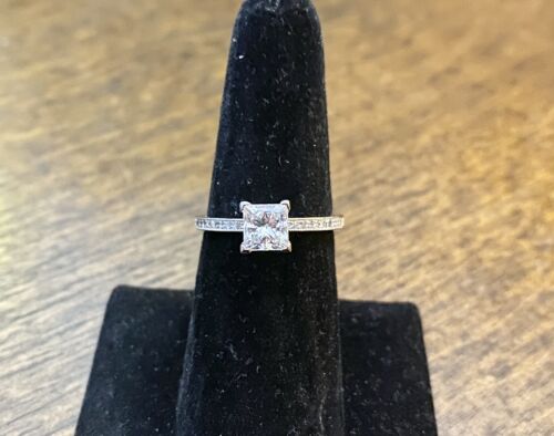 Platinum Signed Tacori Lab Grown Certified Princess Cut Diamond Engagement Ring