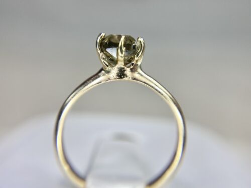 Vintage 10k Yellow Gold Natural Fancy Brown Cushion Shape Diamond Solitaire Ring