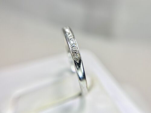 10k White Gold Designer Natural Round Diamond Small Wedding Band Stack Ring