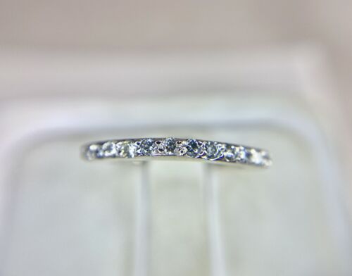 14k White Gold Natural Round Brilliant Diamond Wedding Band Ring 1/4 ct