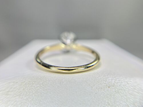 Vintage 14k Yellow Gold Natural Round Diamond Solitaire Engagement Ring