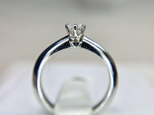 Platinum Tiffany & Company Round Diamond Solitaire Small Engagement Ring