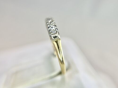 Vintage 14k Yellow Gold Natural Round Single Cut Diamond Wedding Band Ring