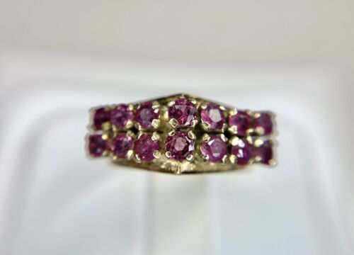 Vintage Victorian 14k Rose Gold Natural Round Red Ruby Ring