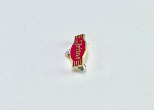 Vintage 10k Yellow Gold Authentic Fritos Red Enamel Small Pin