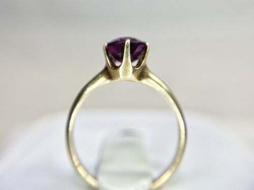 Vintage Victorian 14k Yellow Gold Oval Natural Purple Amethyst Solitaire Ring