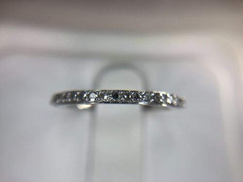 14k White Gold Round Single Cut Diamond Wedding Band Stack Ring 1/4 ct