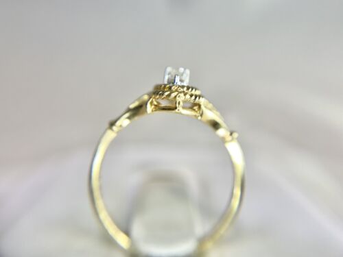 Vintage 14k Yellow Gold Natural Round Diamond Marquise Shape Ring