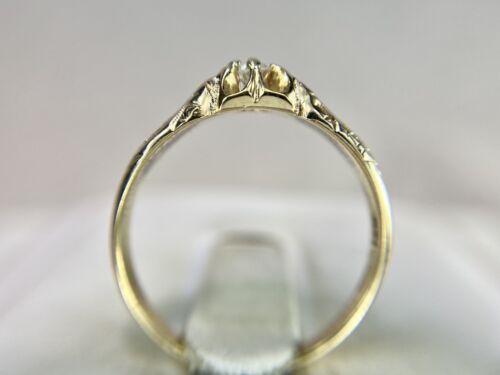 Vintage Victorian Round Old European Diamond Small Solitaire Engagement Ring