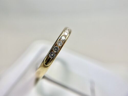 10k Yellow Gold Natural Round Brilliant Diamond Channel Set Wedding Band Ring