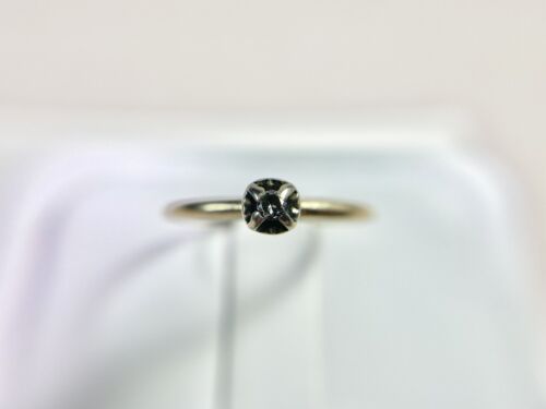 Vintage 14k Yellow Gold Natural Round Diamond Small Solitaire Engagement Ring