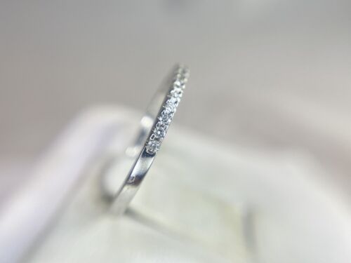 10k White Gold Natural Round Brilliant Diamond Classic Wedding Band Ring 1/5 TCW