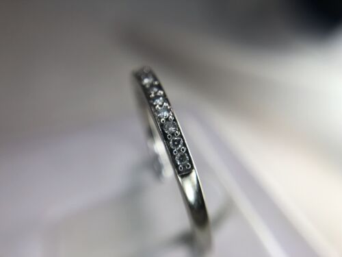 10k White Gold Round Brilliant Natural Diamond Wedding Band Ring 1/5 ct