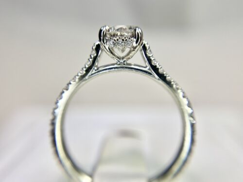 Vintage 14k White Gold Natural Round Brilliant Diamond Engagement Ring