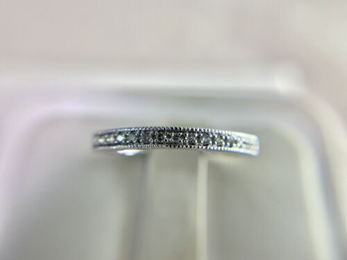 14k White Gold Designer Natural Round Brilliant Diamond Wedding Band Stack Ring