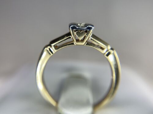 Vintage 14k Yellow Gold Natural Small Round Diamond Solitaire Engagement Ring