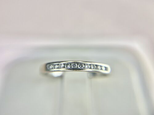 14k White Gold Round Brilliant Diamond Channel Set Wedding Band Ring