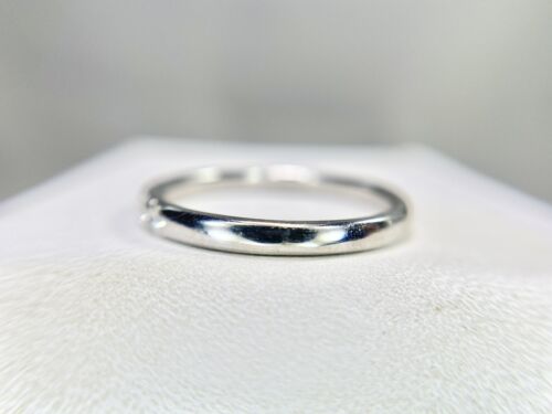 14k White Gold Natural Round Brilliant Diamond Wedding Band Ring