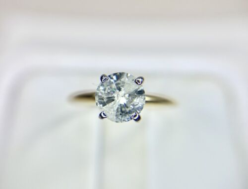 Vintage 14k Yellow Gold Natural Round Diamond Solitaire Engagement Ring