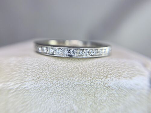 14k White Gold Natural Round Brilliant Diamond Wedding Band Stack Ring 1/4 TCW 