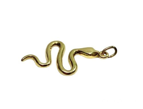 Vintage Designer 14k Yellow Gold Snake Pendant 